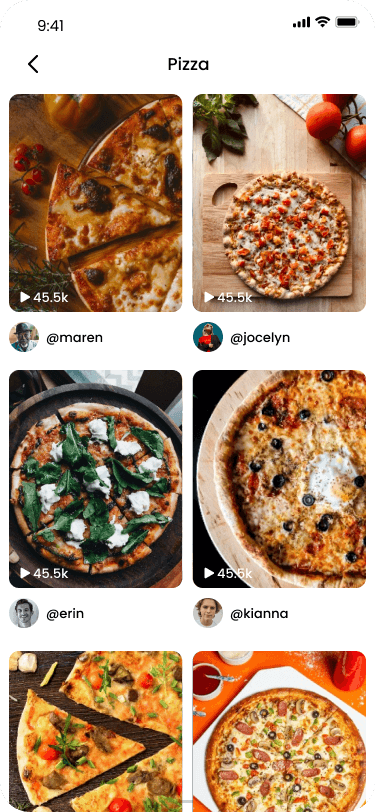 Foodie app: Browse by category